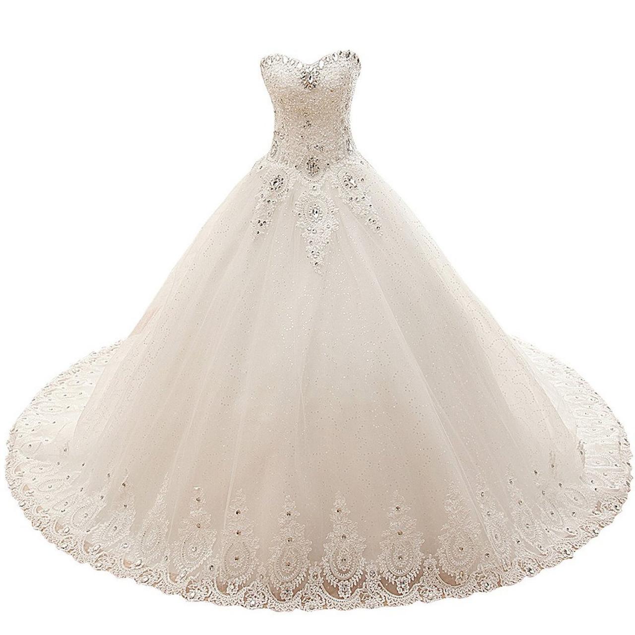 Sweetheart Long Bridal Wedding Dresses Ball Gown