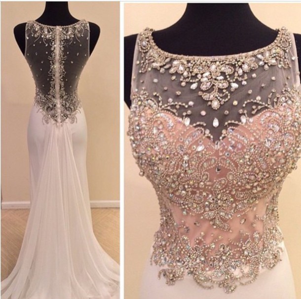 evening gown neck design