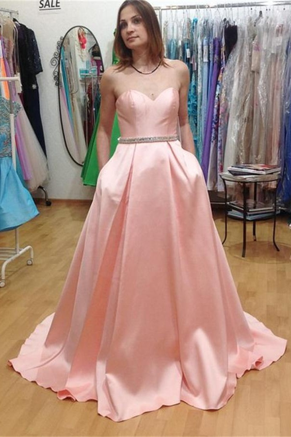 Simple Gold Prom Dresses