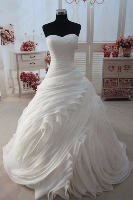 Real Photos Princess Wedding Dress 2017 Tube Cascading Ruffle Bride Robe De Mariage vestidos de noivas Vintage