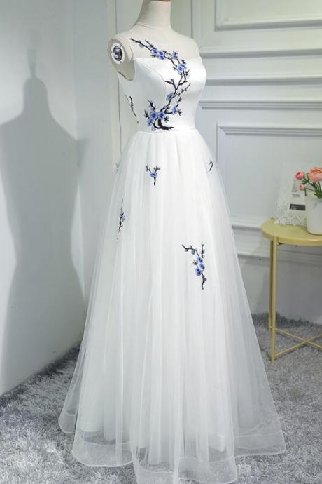 A Line Sleeveless Embroidery Homecoming Dresses Tulle Party Dresses Short Prom Dresses Cocktail Dresses Graduation Dresses