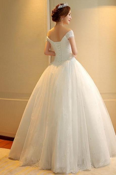 Sexy Strapless Sweetheart lace Wedding Dresses Charming Bridal Dress