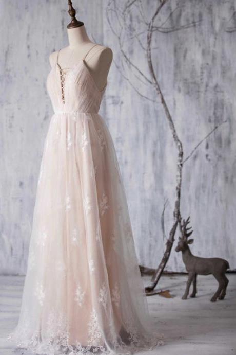 Sexy Prom Dresses, Romantic Pink Bridesmaid Dresses, Sexy Backless Spaghetti Straps Bridesmaid Gowns, Vintage Bridesmaid Gowns
