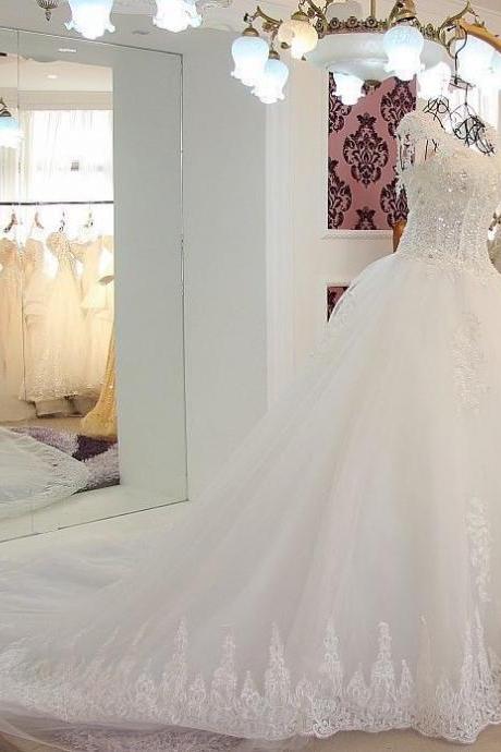 Hoting A-line White/ivory Wedding Dress, Bridal Gown Custom Made,fashion Prom Dress,sexy Party Dress, Style Evening Dress