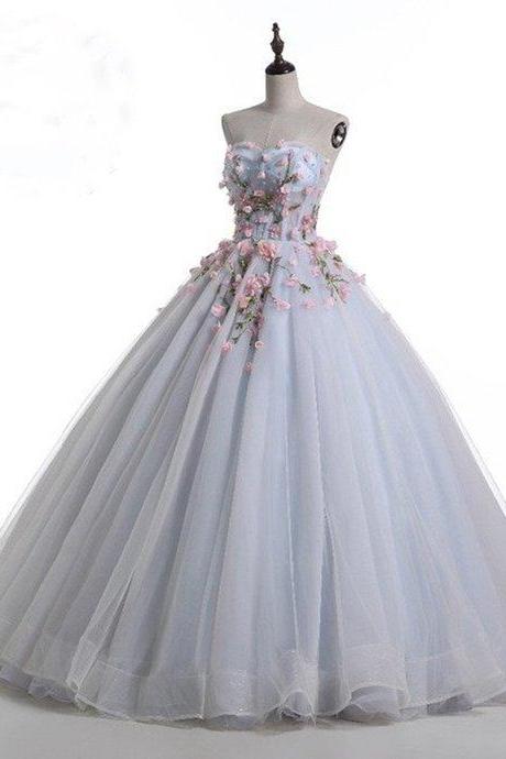 Floor-length Advanced Customization Lace Up Sweetheart Ball Gown，Dream Princess Wedding Party Dress