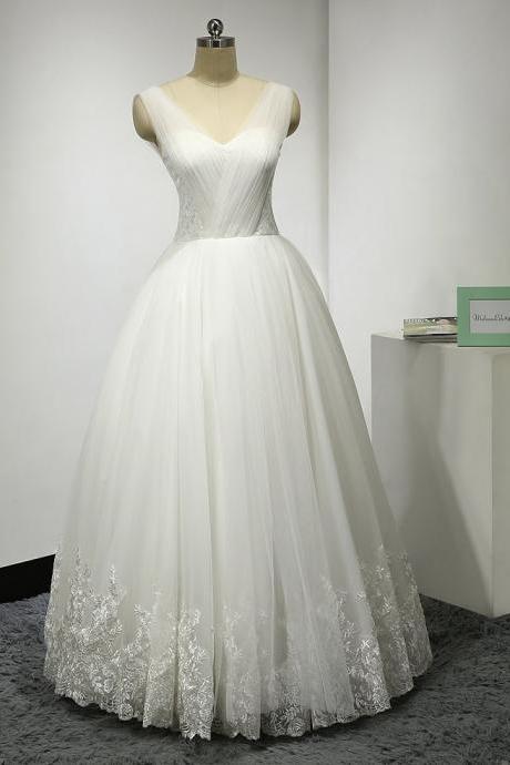 Charming White Wedding Dress ,tulle Wedding Gown Dress
