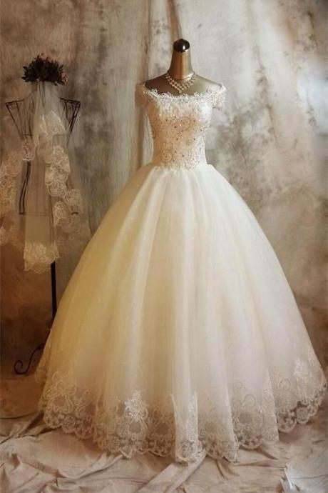 Half Sleeveslong Prom Dresses Beaded Tulle Prom Dress Charming Evening Dresses Prom Gowns Party Dresses Evening