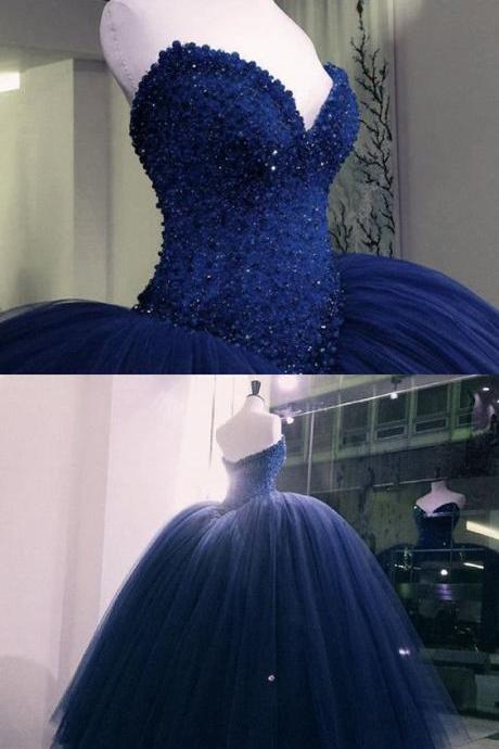 Navy Blue Prom Dresses,Navy Blue Quinceanera Dress,Engagement Dress For Bridal 