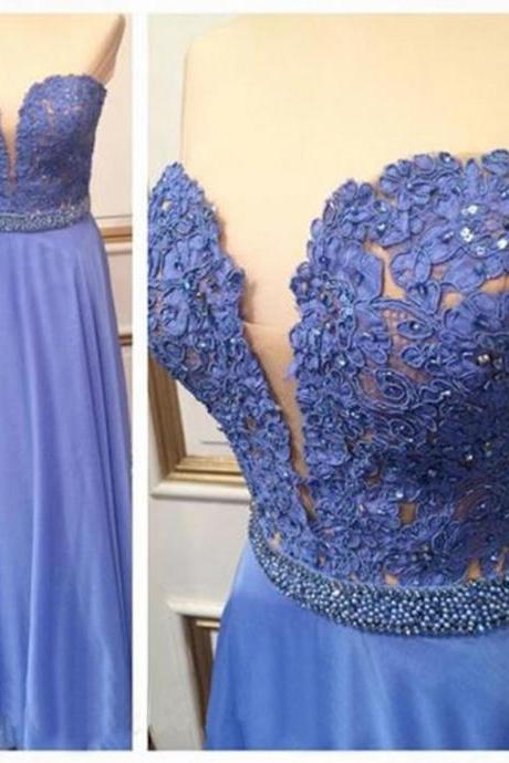Custom Made High Quality A-line Prom Dress,charming Prom Gowns,chiffon Graduation Dress,sweetheart Evening Dress,beading Lace Evening Dress,noble