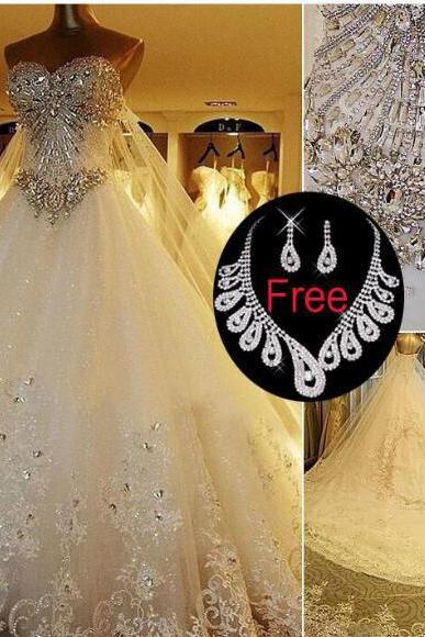 Wedding Dresses Luxury Cathedral Train Bridal Gowns Real Image plus size wedding gown
