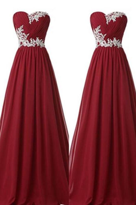 2016 Back Up Lace Long Prom Dresses,sweetheart Evening Dresses,burgundy Prom Dresses,lace Prom Gowns