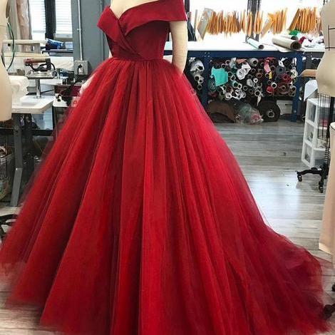 Off the Shoulder Ball Gown Long Prom Dress Semi Formal Dresses Wedding Party Dress