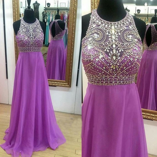 Aline Long Party Graduation Dresses Open Back Formal Gowns Evening
