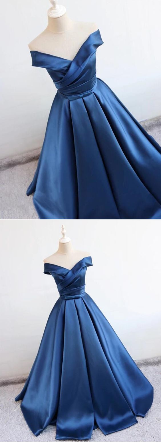 Weitese Formal Women's Dresses White Off The Shoulder Satin Evening Dress Prom Dresses Stores