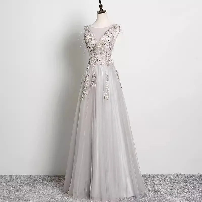 Sparkling Lace A-line Gown With Sheer on Luulla