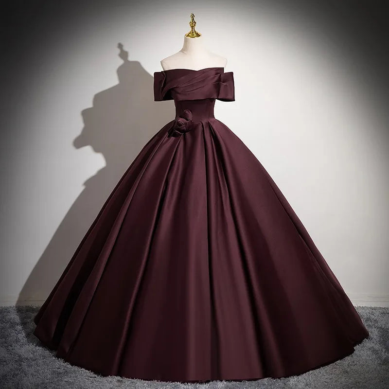 Glamorous Ball Gown Strapless Sleeveless Open Back Ruched Satin Evening Dress main image 1