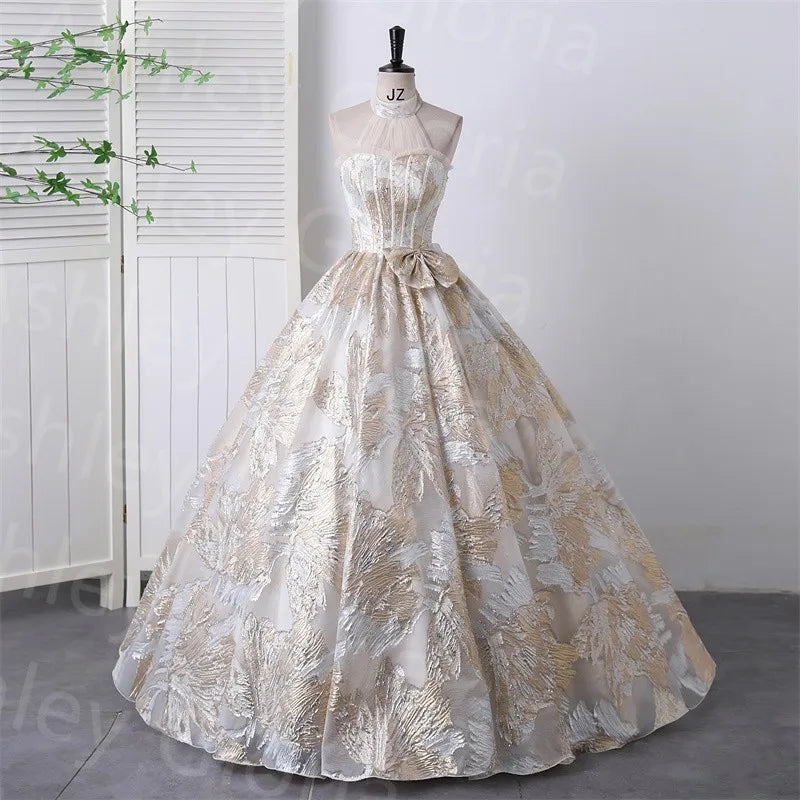 Romantic Gown in Gold - In Stock
